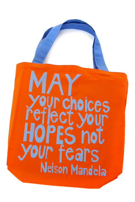 Orange Reflect Your Hopes Mandela Tote Bag - Culture Kraze Marketplace.com