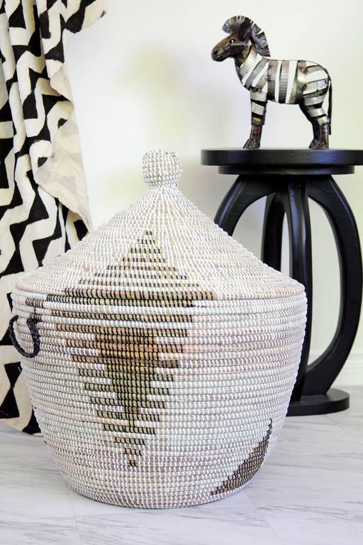 Black and White Tribal Design Basket - Culture Kraze Marketplace.com