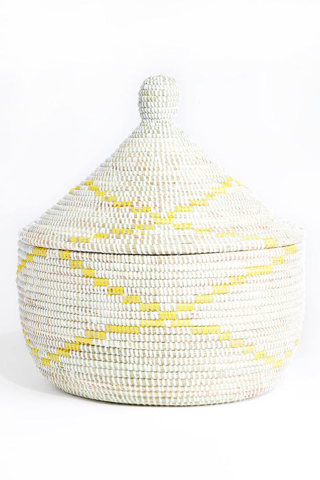 Yellow & White Garland Warming Basket - Culture Kraze Marketplace.com