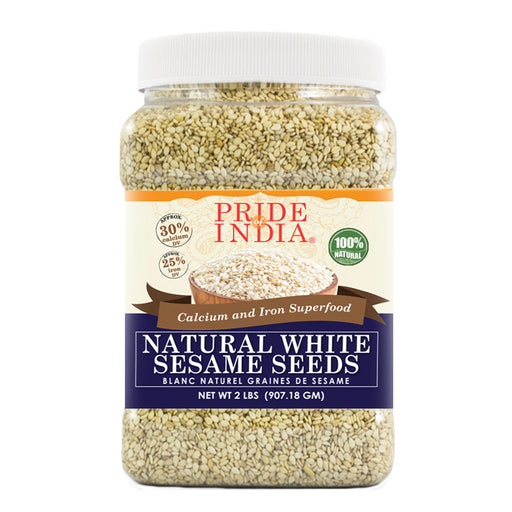 White Sesame Seeds Raw Unhulled - Calcium & Iron Superfood Jar-1