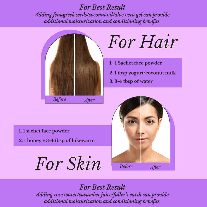 Hair Bliss- Natural Brahmi Bacopa Herbal Hair & Skin Conditioning Powder- 12 Individual Sachets (10 gm each)- Reusable Brush & Tray Included-5