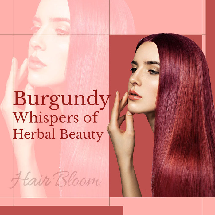 Hair Bloom Natural Burgundy Hair Color- Herbal Henna Burgundy Hair Color Powder- 12 individual sachets (10 gm each)- Reusable Brush & Tray Included-5