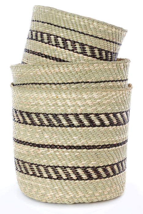 Traditional Iringa Baskets with Black Accents - Culture Kraze Marketplace.com