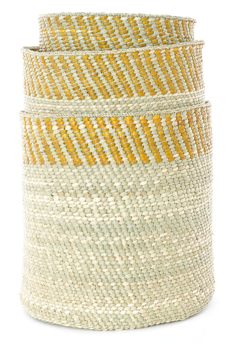 Yellow and Natural Kupanda Iringa Baskets - Culture Kraze Marketplace.com