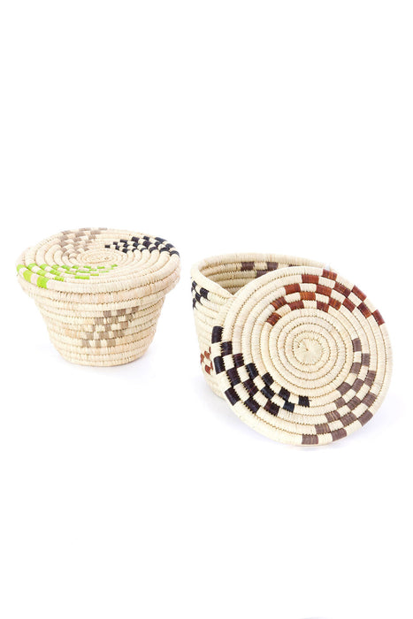 Rwenzori Tiny Trove Basket with Flat Lid - Culture Kraze Marketplace.com