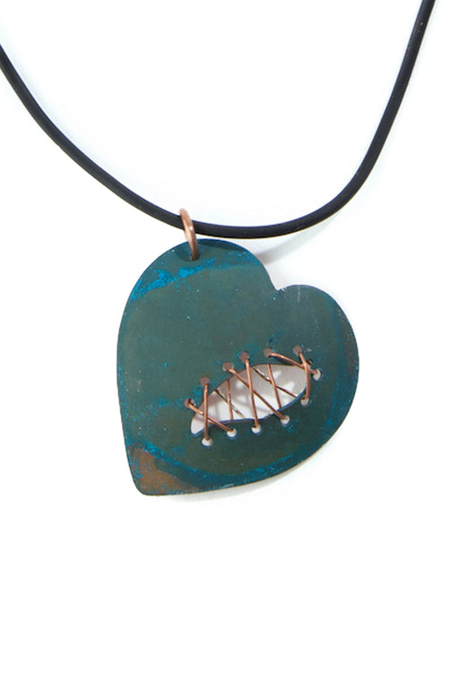 F.R.E.E. Woman Mended Heart Copper Viridian Necklace - Culture Kraze Marketplace.com