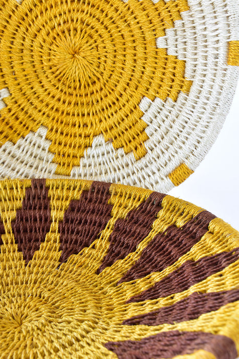 Assorted Small Yellow Sisal Wall Baskets - Culture Kraze Marketplace.com