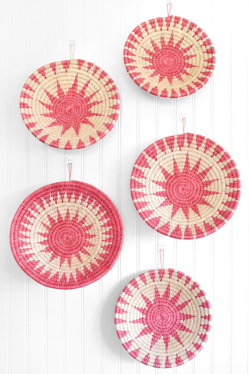 Hand-Picked Pink & Natural Sisal Wall Basket Set - Culture Kraze Marketplace.com
