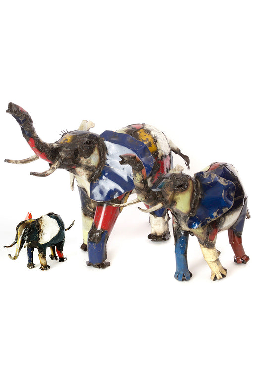 Colorful Recycled Oil Drum Elephant Sculptures - Culture Kraze Marketplace.com