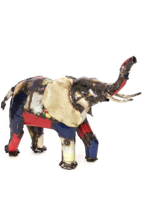 Colorful Recycled Oil Drum Elephant Sculptures - Culture Kraze Marketplace.com