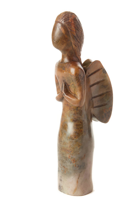 Shona Stone Praying Angel Sculpture - Culture Kraze Marketplace.com