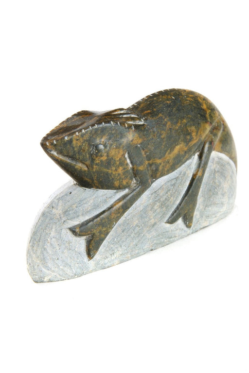 Serpentine Stone Chameleon Sculpture from Zimbabwe - Culture Kraze Marketplace.com